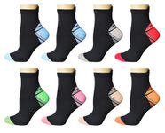 8 Pairs Compression Socks for Women and Men, Plantar Fasciitis Arch Support Low Cut Running Gym Compression Foot Socks