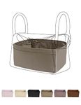 DGAZ Purse Organizer Insert，Silk Bag Organizer，Luxury Handbag & Tote Shaper Fits Lindy 19/26/30/34 Bags（Etoupe grey，LD26）