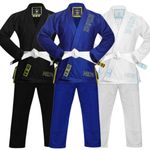 Trepace Initial BJJ Gi Kids Lightweight IBJJF Brazilian Jiu Jitsu Gi Kimono for Boys & Girls Includes Pants & White Belt Training & Competitions, Tear Resistance Uniforms Designed (Blue, M00)