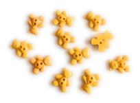 Angel Malone 10 x Cute Teddy Bear 2 Hole Resin Buttons, Flatback Cabochon Embellishments Sewing - UK Seller (Golden-Yellow)