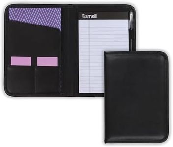 Samsill Mini Professional Padfolio, Business Portfolio, Black, Includes 5x8 Writing Pad