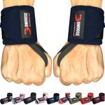 DMoose Wrist Wraps, Avoid Injury and Maximize Grip with Thumb Loop, 18" or 12" Gym Straps Pair, Wrist Straps for WeightLifting, Powerlifting, Bench Press, Bodybuilding, Deadlift Straps for Men & Women