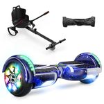 Hoverboards for Kids, iHoverboard H4 6.5" Self Balancing Hoverboards, Hoverboards with Go-Kart Bundle, Smart Hoverboards with Bluetooth Speaker, Flash LED Lights, Gift for Boys and Girls