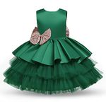 NNJXD Baby Girl Princess Dress Bowknot Sequins Pageant Wedding Tutu Gown Size100 (2-3 Years) 730 Green-A