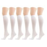 Angelina 70D Opaque Knee High Trouser Socks (Pack of 6 Pairs), Lady's One Size, #3307 White