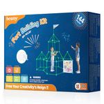 144 Pcs Fort Building Kit for Kids with Toss Game - Glow in Dark, Kids Construction Toys for Age 3+, DIY Den Building Kit for Boys & Girls, besrey STEM Building Toys Creative Fort, Play Tent Outdoor