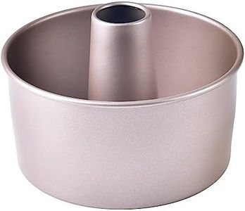 Bakeley Angel Cake Pan, 6-Inch Non-Stick Vortex-Shaped Tube Pan Kugelhopf Mold for Oven and Instant Pot Baking (Champagne Gold)