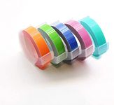 oddpod™ 5 PCS Motex Original Embossing Label Maker Tapes Refill for DIY, Scrapbooking & Craft 9mm x 3M - Pastel Assorted