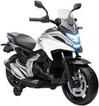 Qaba 12V Electric Motorcycle, Battery Powered Ride on Motorbike for Kids with Headlights Music Training Wheels, for 3-6 Years, White