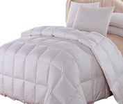 Signature Bedding Royal Hotel's 300 Thread Count King Siberian Goose Down Comforter 100% Egyptian Cotton 300 TC -40 oz 600FP - Stripe White