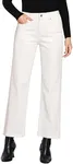 GRAPENT Womens Wide Leg Jeans High Waisted Trousers Women 90S Jeans Womens Jeans High Waisted Western Jeans for Women Ankle Pants for Women Casual Summer Color Cream White Large Size 12 to 14