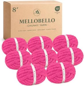 Jumbo Chunky Yarn for Hand Knitting - Super Thick Chenille Chunky Yarn for Crocheting - Extra Soft Bulky Fluffy Blanket Big Yarns 8 Jumbo Pack (26yds,8 oz Each Skein) Kristin Pink