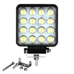 Pivalo CYT 16 LED Square Focus Beam Light 48W 12V DC Waterproof Fog Pod Driving Spot Head Lamp Off-Roading Lights Universal For All Bikes and Cars (Set of 1)