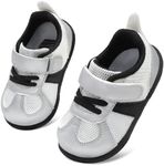 BARERUN Boys Toddler Baby Shoes Girls Non-Slip Beach Outdoor Sports Breathable Newborn Girl Shoes Quick Dry Lightweight Swim Pool Aqua Sandals(Baby/Toddler) Silver 6-12 Months Infant