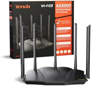 Tenda RX12 Pro Router WiFi 6 AX3000 Dual Band Gigabit, 2404Mbps/5GHz + 574 Mbps/2.4GHz, 4 Porte Gigabit, Larghezza di banda 160MHz, WiFi+ Mesh, OFDMA/VPN/WPA3/IPV6/TWT
