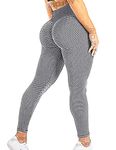 RIOJOY Scrunch Butt Gym Leggings Women 3D Mesh Knitted Bubble Textured Anti-Cellulite Gym Leggings High Waist