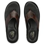 TrueYarn Original Leather Ortho Slippers For Men| Extra Cushioned | Super Comfortable | Thong Sandals For Men | UK-6 (BROWN)