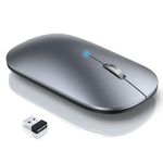 TECKNET Wireless Mouse, BT5.0/3.0 2.4GHz Silent Computer Mouse with USB Receiver,4000DPI Rechargeable Portable Bluetooth Mouse for Laptop/MacBook/Pro/iPad/Windows