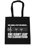 Hippowarehouse One Small Step for Music...One Giant Leap For Clarinetkind Clarinet Player Tote Shopping Gym Beach Bag 42cm x38cm, 10 litres