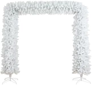Nearly Natural 8ft Artificial White Christmas Pine Archway - Holiday Decor for Indoor Use
