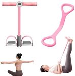 6-Tube Multifunctional Pedal Puller Resistance Rope with 8 Shaped Resistance Band, Foot Pedal Resistance Band, Full Body Workout Fitness Tool for Abdomen, Arm, Leg