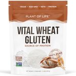 Vital Wheat Gluten 1kg (2.2 lbs) by Plant of Life | Vegan, Non-GMO, Keto Friendly, Natural | High Protein Flour, Low Carb | Baking, Bread & Seitan