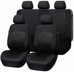 Flying Banner Car Seat Covers Neoprene Waterproof Car Seat Protectors Easy installations Airbag Compatible (All Black, Full Set, Neoprene Car Seat Cover)