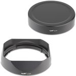 Metal Square Lens Hood for Fujifilm XF16-50mm F2.8-4.8 R LM WR, xf 33mm F1.4 R LM WR Lens,Fujinon XF 23mm f/1.4 R LM WR Lens With metal Lens Cap Kit