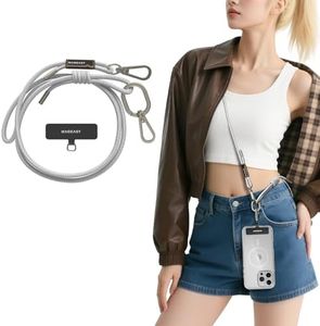 MAGEASY Universal Cell Phone Lanyard - Anti-Theft Rope Crossbody Phone Strap for iPhone 16 Pro Max & Most Smartphones, for Men & Women | 6mm Misty Gray