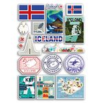 A4 Sticker Sheet Iceland Vinyl Stickers - Icelandic Landmarks City Beach Flag Map Holiday Suitcase Luggage Scrapbook Culture Travel #78885