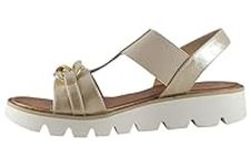 Heavenly Feet Womens Lulu Platform Vegan Sandals (Gold, UK Footwear Size System, Adult, Women, Numeric, Medium, 6)