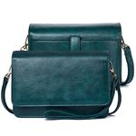 BROMEN Crossbody Bags for Women Small Cell Phone Shoulder Bag Wristlet Wallet Clutch Purse Oil Wax Green