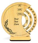 Brown Cloud Personalized Wooden Perpetual Table/Desk Calendar with Personalised/Customized Message/Quote/Text for Personal/Corporate Gift (002) (1 Calendar)