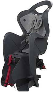 Mr Fox 2021 - Asiento Posterior Reclinable de bibicleta - cojín y Respaldo de Polipiel - para niños de hasta 22 kg, de 3 a 8 años - Se fija al Portaequipaje - Gris oscuro