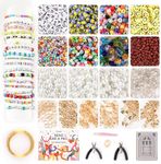 Grabie Bracelet Making Kit, Beads, Premium Quality 18K Gold Plated Findings, Essential Tools & Instruction Included - Beading Supplies for Friendship Bracelets and Jewelry Making