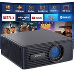 WZATCO Alpha X (Upgraded), Native 1080P Fully Automatic 4K HDR Projector for Home, 15000 Lumens (Intelligent OA + Screen Fit), ARC, BT 5.1, WiFi 6, 2GB 32GB