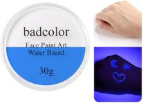 Invisible Clear Neon Face Body Paint(30g/1oz), Water Activated UV Blacklight Reactive Facepaint, Fluorescent Washable Face Body Painting Kit for Halloween SFX Makeup, Raves, Parties & More