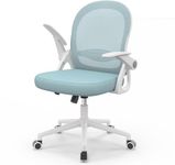 naspaluro Home Office Chair Ergonomic Desk Chair Swivel Computer Chair Mid-Back Mesh Chair with Flip-up Armrests and Lumbar Support for Home/Office - Blue