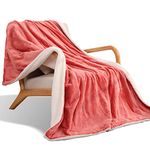 CURECURE Heated Blanket, Electric Throws Soft Double-Layer Warming Flannel Plush Blanket, 4 Heat Settings, Fast Heating, 6H Auto-Off, Pink, Travel Home Office Use, Machine Washable