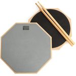 Tosnail 12-inch Silent Drum Practice Pad - Gray - Bonus 5A Drumsticks