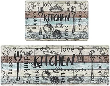 HEBE Kitchen Mats for Floor Set of 2 Thick Anti Fatigue Mat for Cushioned, Waterproof Non-Slip Rugs Comfort Standing Chef Mat for Kitchen Sink, Laundry Room, Farmhouse Home Decor