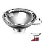 Canning Funnel, Stainless Steel Wide Mouth Funnel, Wide-Mouth Kitchen Funnel for Transferring Fluid, Oil, Powder, Beans and Jam (Silver/6.9"w)