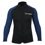 Lemorecn Men’s 3mm Wetsuits Jacket Long Sleeve Neoprene Wetsuits Top(2031blackblue3XL)