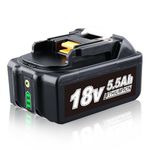 18V 5.5Ah Replacement Battery for Makita 18V Battery Compatible with BL1850B BL1830 BL1860B BL1860 BL1830B BL1840 BL1820 BL1815