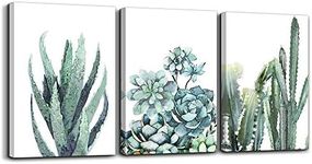 Canvas Wall Art for Living Room Bathroom Wall Decor for Bedroom Kitchen Artwork Canvas Prints Green Plant Flowers Painting 12 x 16 3 Pieces Modern Framed Office Home Decorations Family Picture