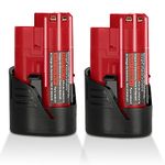 JYJZPB 3000mAh 12V Batteries Compatible for Milwaukee M12 48-11-2401 48-11-2412 48-11-2411 48-11-2420 48-11-2440, Fits for Milwaukee M12 12-Volt Cordless Tools, 2 Packs