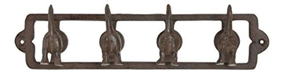 Wagging Dog Tails Family Pet Quad Cast Iron Key Leash Hooks Wall Décor