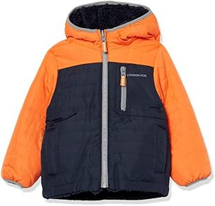 LONDON FOG Boys' Favorite Reversible Jacket, Navy and Orange, 4T, Navy and Orange, 4T