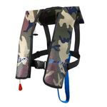 VOGUCCLO Automatic/Manual Inflatable Life Jacket| Inflatable PFD Kayak Vest Adult| Life Vest for Adults| Outdoor Water Sports| Supports up to 330 lbs|33g of Carbon Dioxide Cylinder (607G Camouflage)