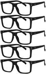 Eyekepper 2.5 Reading Glasses for Men, Oversized Readers Women,5 Pack Black